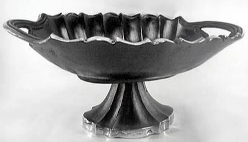 Casa Padrino Barock Schüssel Aluminium Schwarz / Silber 49 x H. 23 cm - Antik Stil