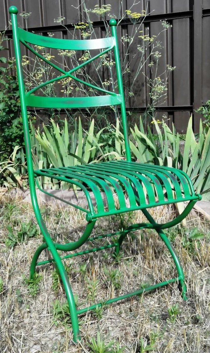 Casa Padrino Schmiedeeisen Gartenstuhl 37 x 38 x H. 84 cm - verschiedene Farben - Jugendstil Gartenmöbel