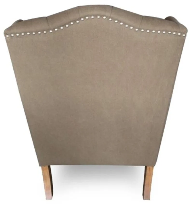 Casa Padrino Luxus Chesterfield Ohrensessel in Hellbraun, Maße 87 x 89 x H. 109 cm - Klassisches Wohnzimmermöbel