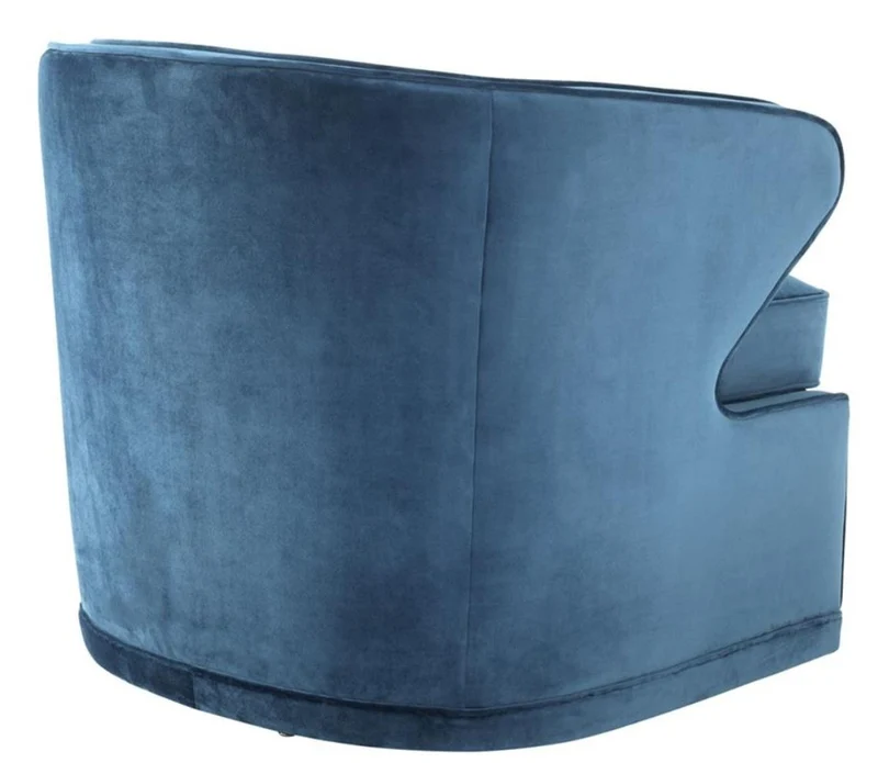 Casa Padrino Wohnzimmer Sessel / Drehsessel Blau 75 x 80 x H. 73 cm - Luxus Wohnzimmermöbel