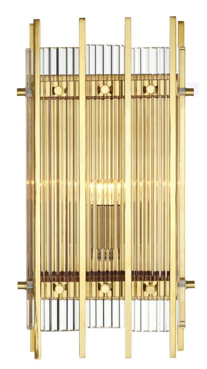 Casa Padrino Luxus Wandleuchte Gold 23 x 12 x H. 42 cm - Hotel Restaurant Wandlampe