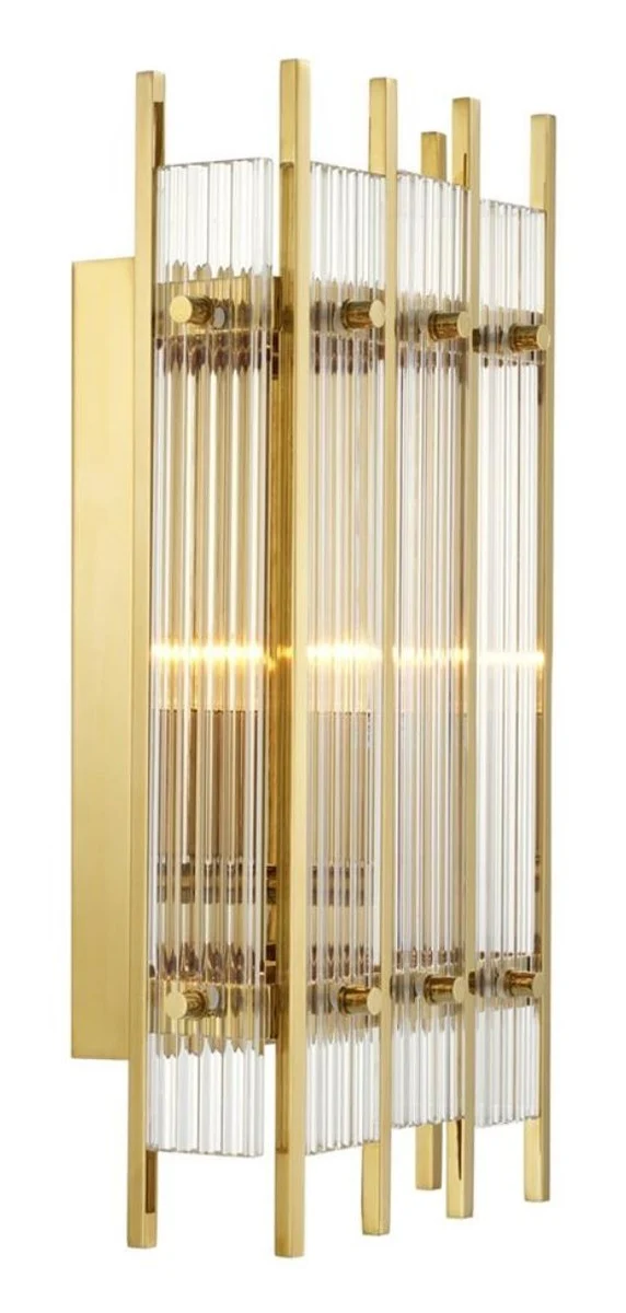 Casa Padrino Luxus Wandleuchte Gold 23 x 12 x H. 42 cm - Hotel Restaurant Wandlampe