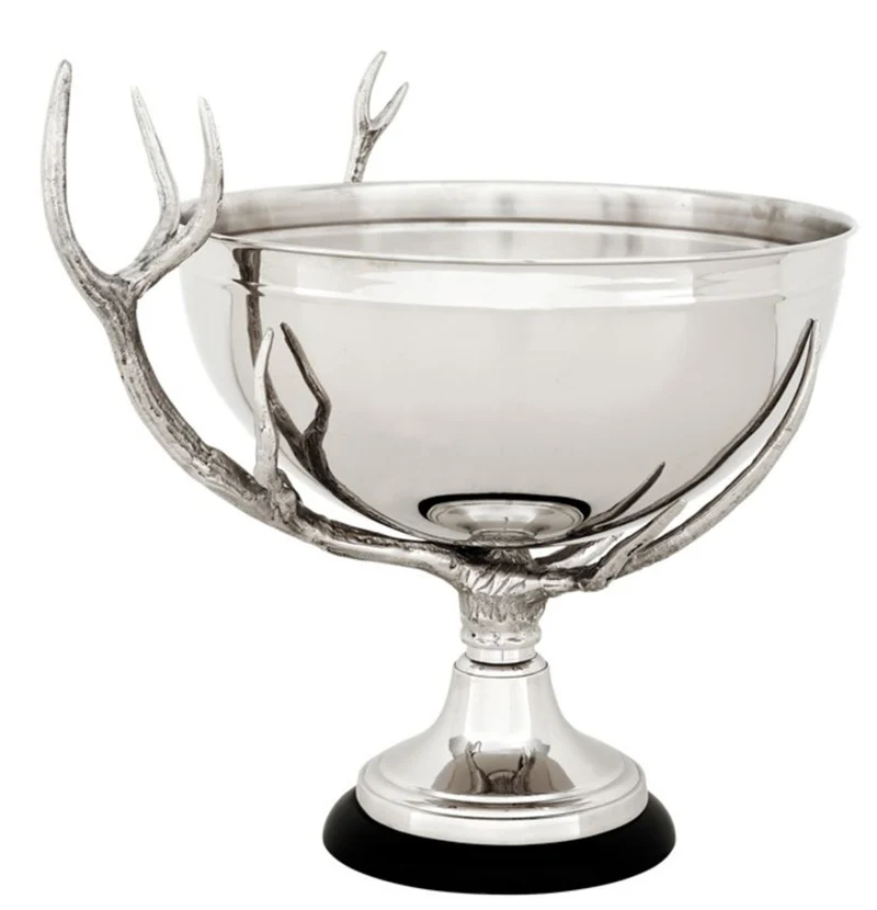 Casa Padrino Luxus Schüssel Nickel Finish - Designer Art Deco Schüssel