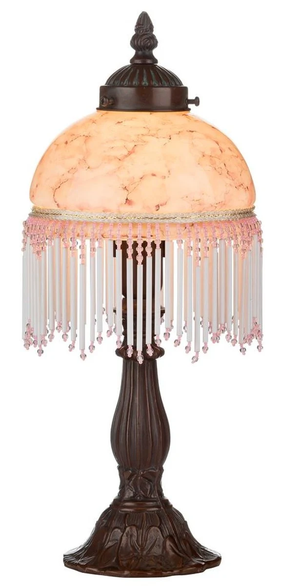 Casa Padrino Barockstil Tischleuchte / Hockerleuchte Mehrfarbig Ø 15 x H. 34 cm - Barock Leuchte