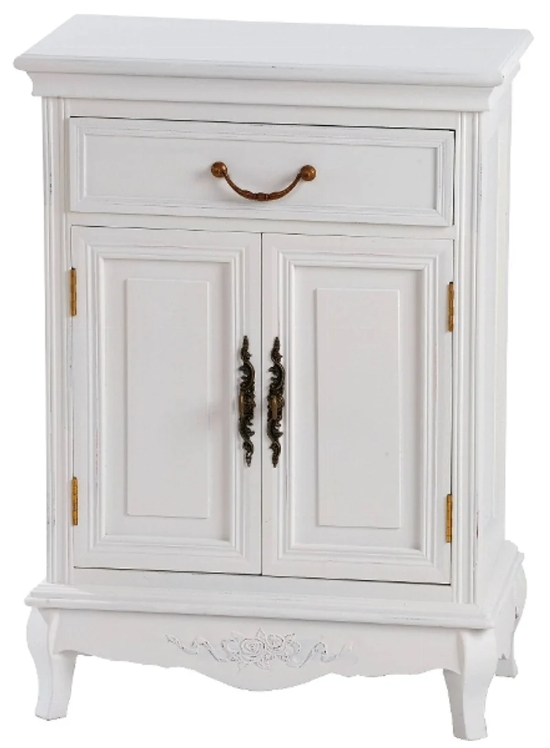 Casa Padrino Landhausstil Kommode Antik Weiß 53 x 30 x H. 75 cm - Shabby Chic Möbel