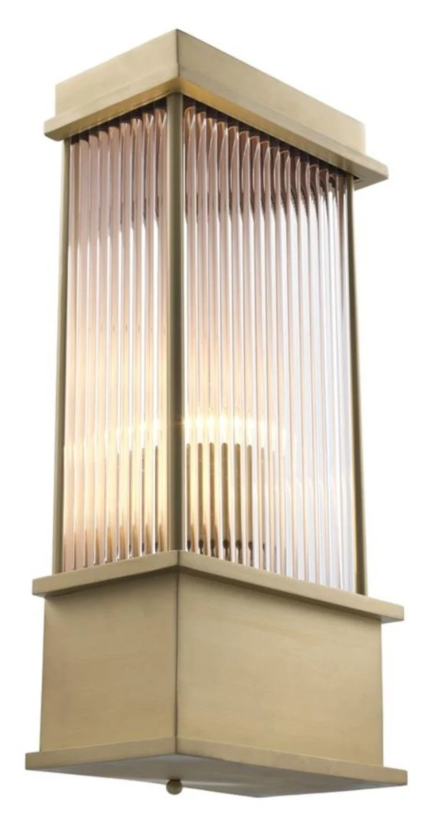 Casa Padrino Wandleuchte Messing 20 x 12 x H. 43 cm - Luxus Hotel & Restaurant Möbel