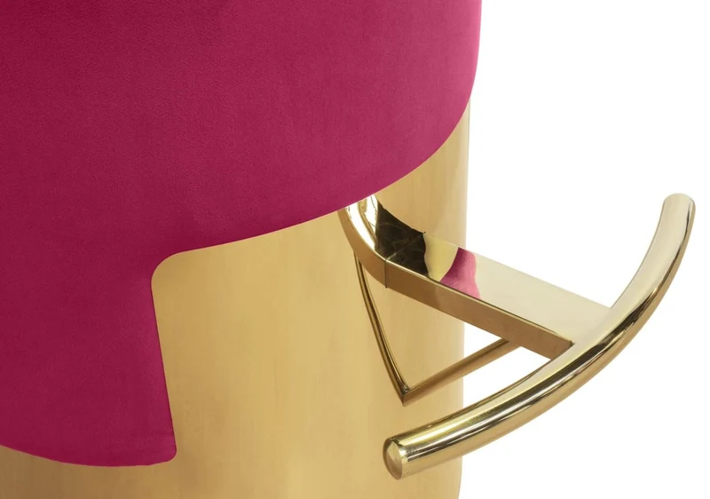 Casa Padrino Luxus Barhocker Himbeerfarben / Gold Ø 46 x H. 76 cm - Barmöbel