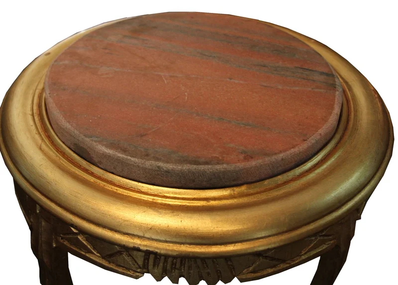 Barock Beistelltisch Rund Gold B. 40 cm x H. 68 cm - Massivholz