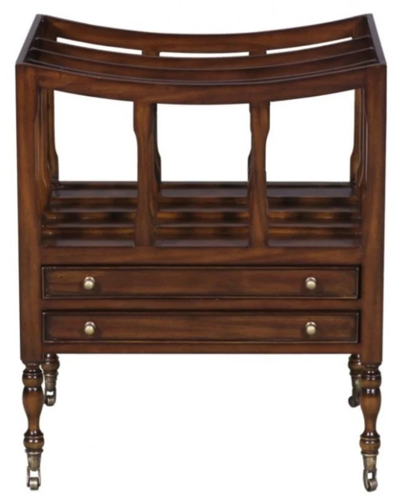 Casa Padrino Luxus Mahagoni Zeitungsständer / Zeitschriftenständer Braun 48 x 38 x H. 55 cm - Luxus Kollektion