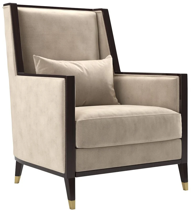 Casa Padrino Luxus Art Deco Wohnzimmer Set Beige / Dunkelbraun Hochglanz / Gold - 2 Sofas & 2 Sessel & 1 Couchtisch & 2 Beistelltische - Edle Wohnzimmer Möbel - Luxus Qualität