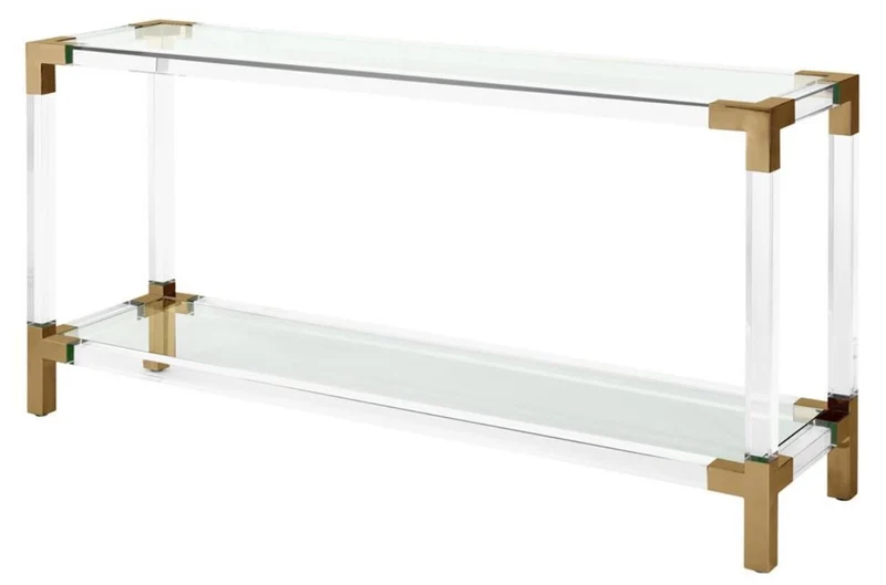 Casa Padrino Luxus Konsole im modernen Design Messingfarben 150 x 40 x H. 75 cm
