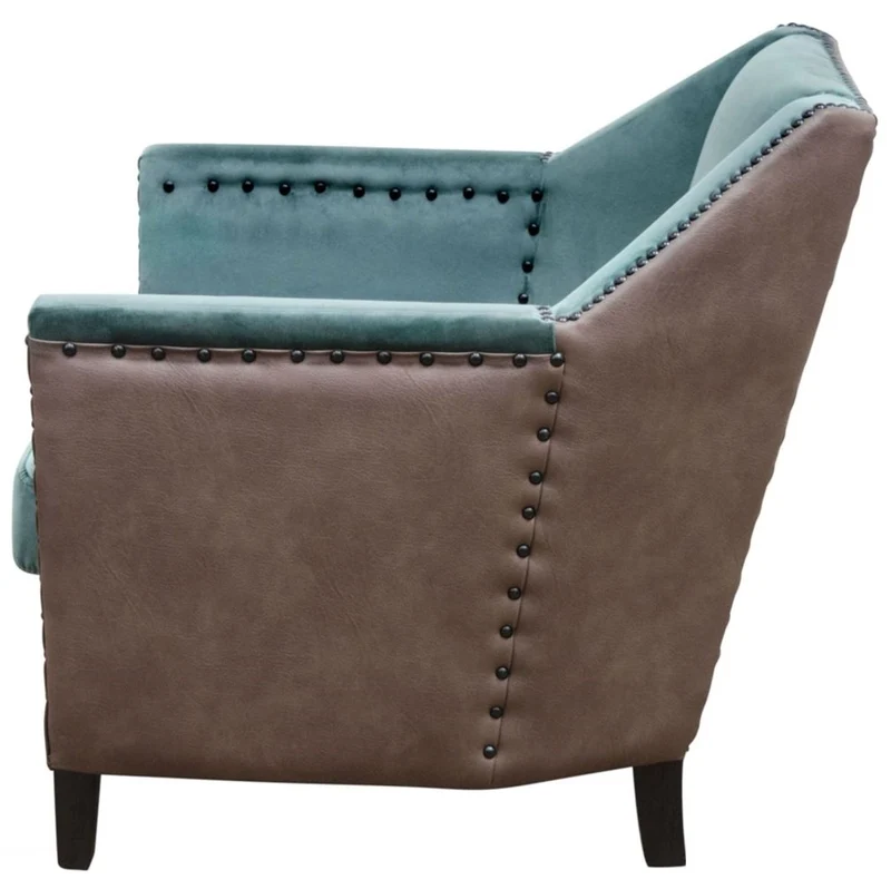 Casa Padrino Luxus Sessel Türkis / Braun / Schwarz 61 x 71 x H. 69 cm - Hotel & Restaurant Möbel