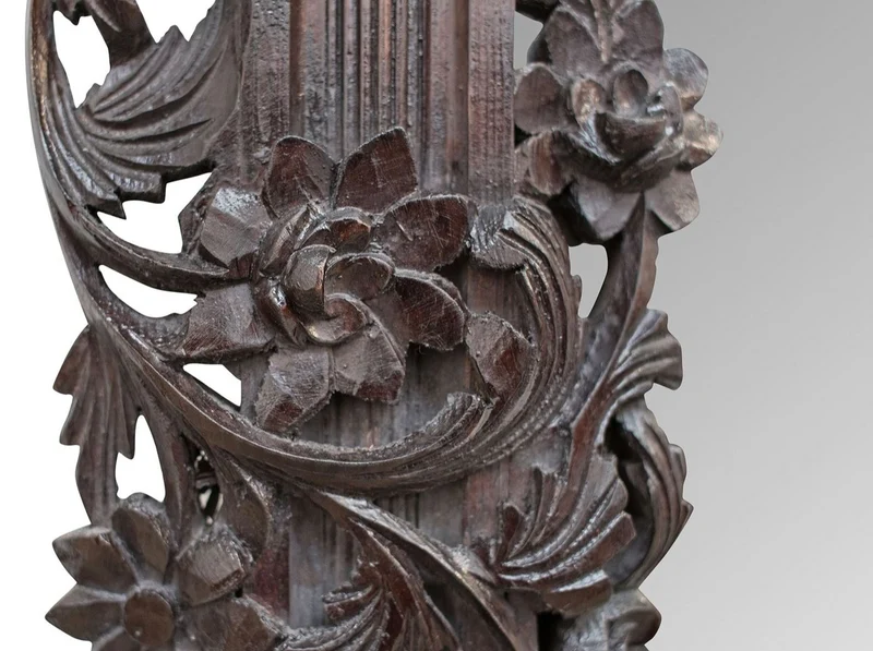 Casa Padrino Barock Spiegel / Wandspiegel Dunkelbraun 122 x H. 224 cm - Barockstil Möbel