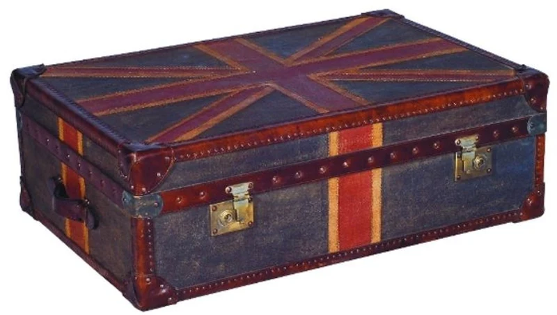 Casa Padrino Luxus Truhe Union Jack im Koffer-Design, mehrfarbig, 90 x 60 x H. 30 cm