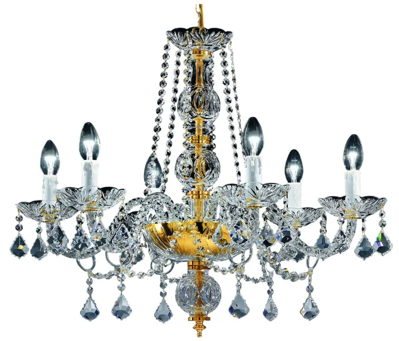 Casa Padrino Barock Kristall Kronleuchter Gold Ø 65 x H. 58 cm - Edel & Prunkvoll