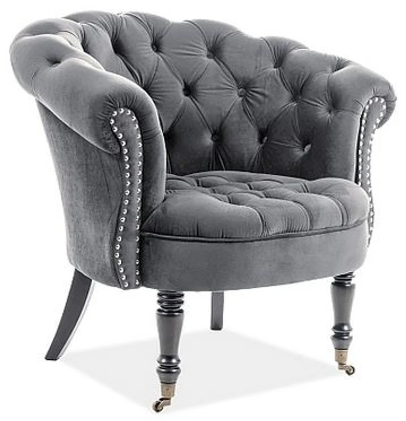 Casa Padrino Chesterfield Sessel 87 x 78 x H. 83 cm - Verschiedene Farben - Eleganter Salon Sessel mit edlem Samtsoff - Chesterfield Möbel