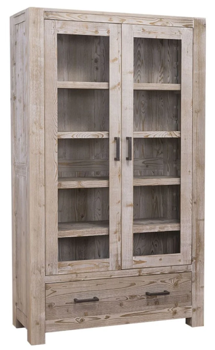 Casa Padrino Landhausstil Schrank Naturfarben Massivholz 104 x 40 x H. 180 cm