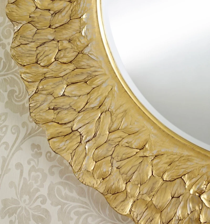 Casa Padrino Hotel / Restaurant Spiegel Gold Rund Ø 110 cm - Luxus Qualität Runder Spiele