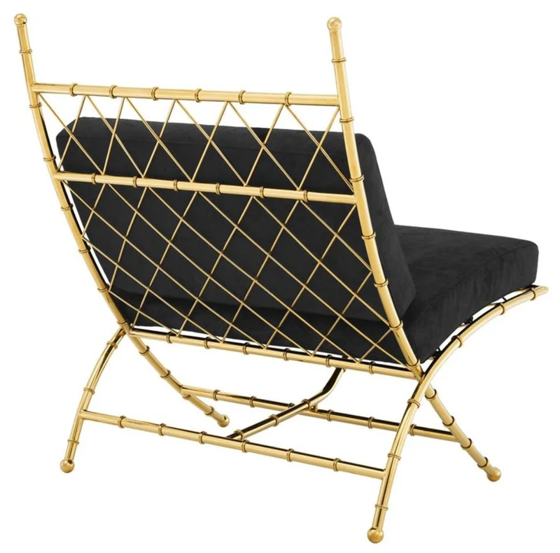 Casa Padrino Luxus Klappstuhl Gold / Schwarz 75 x 81,5 x H. 92 cm - Luxus Möbel