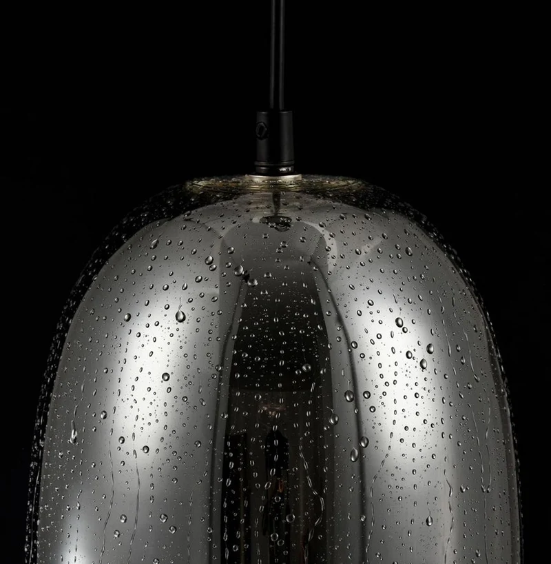 Casa Padrino Luxus Pendelleuchte / Hängeleuchte mit Regen Effekt Ø 17,5 x H. 25 cm - Leuchten & Lüster