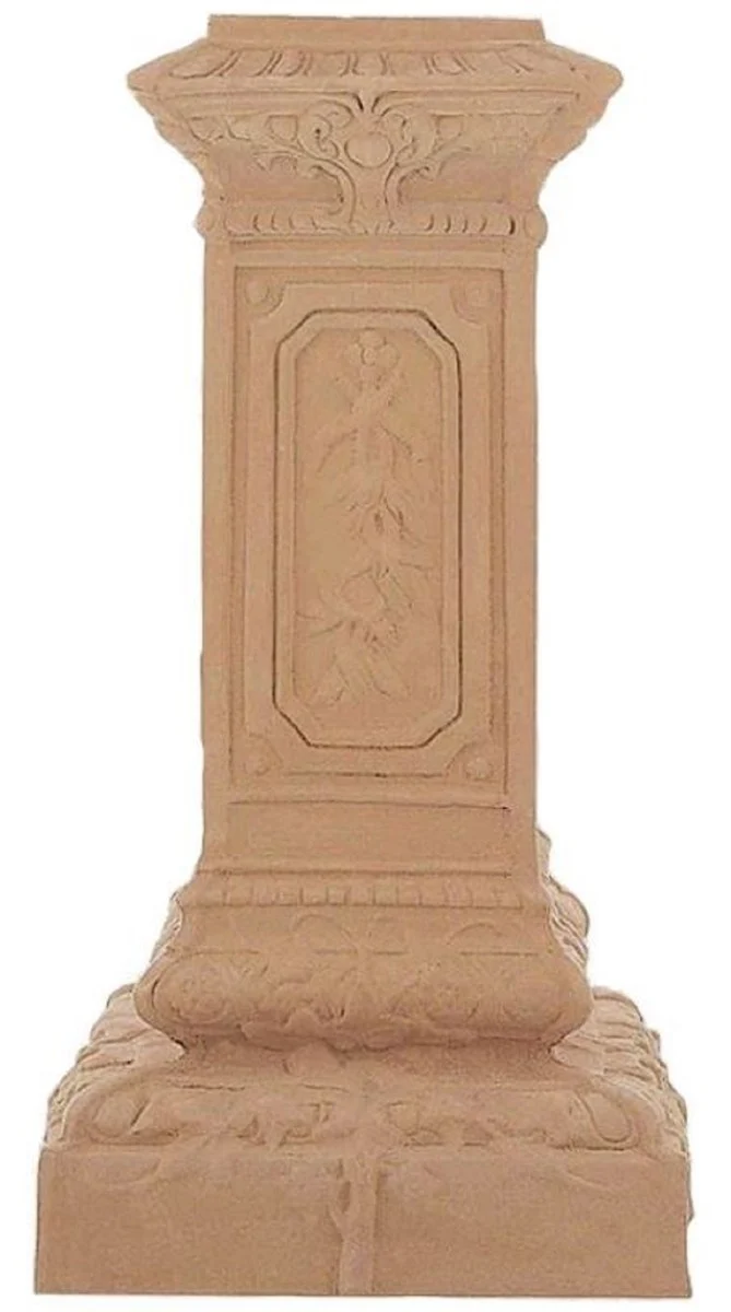 Casa Padrino Barock Säule Terracotta 38 x 37 x H. 83 cm - Handgefertigte Keramik Deko Säule - Barock Garten Terrassen Deko