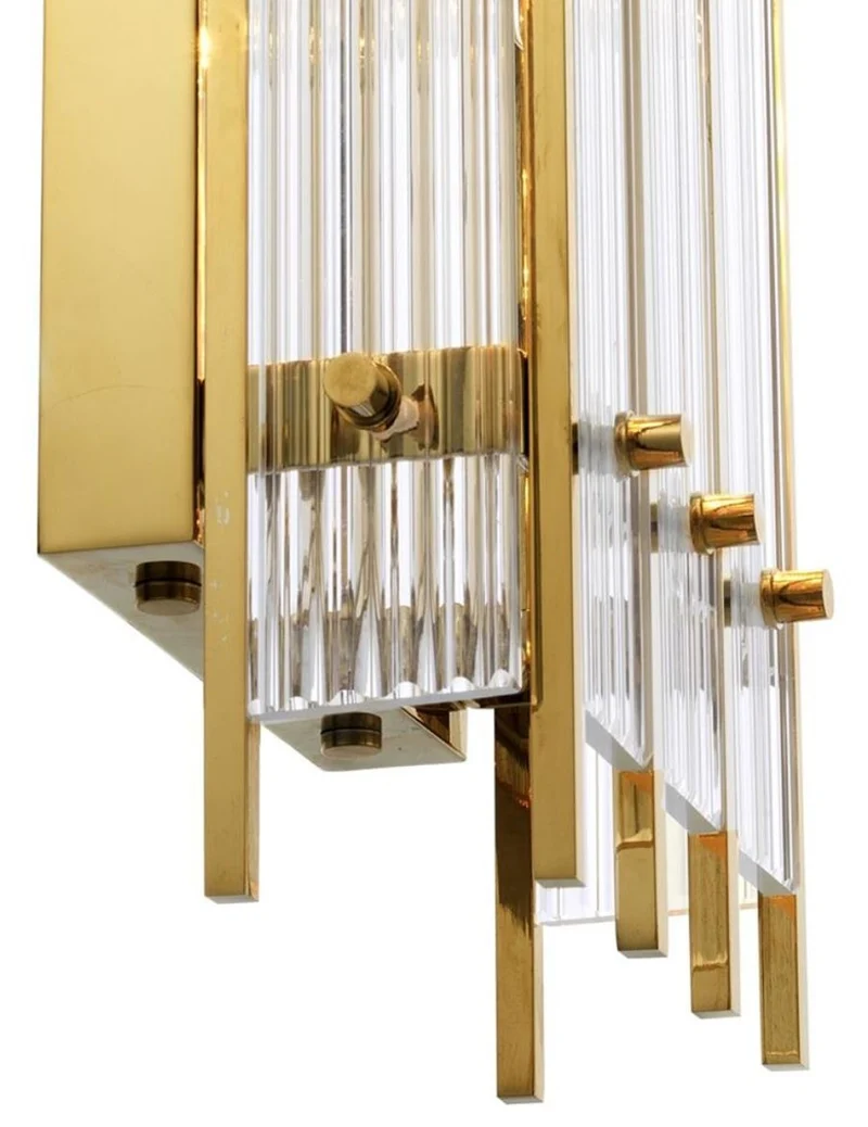Casa Padrino Luxus Wandleuchte Gold 23 x 12 x H. 65 cm - Hotel Restaurant Möbel