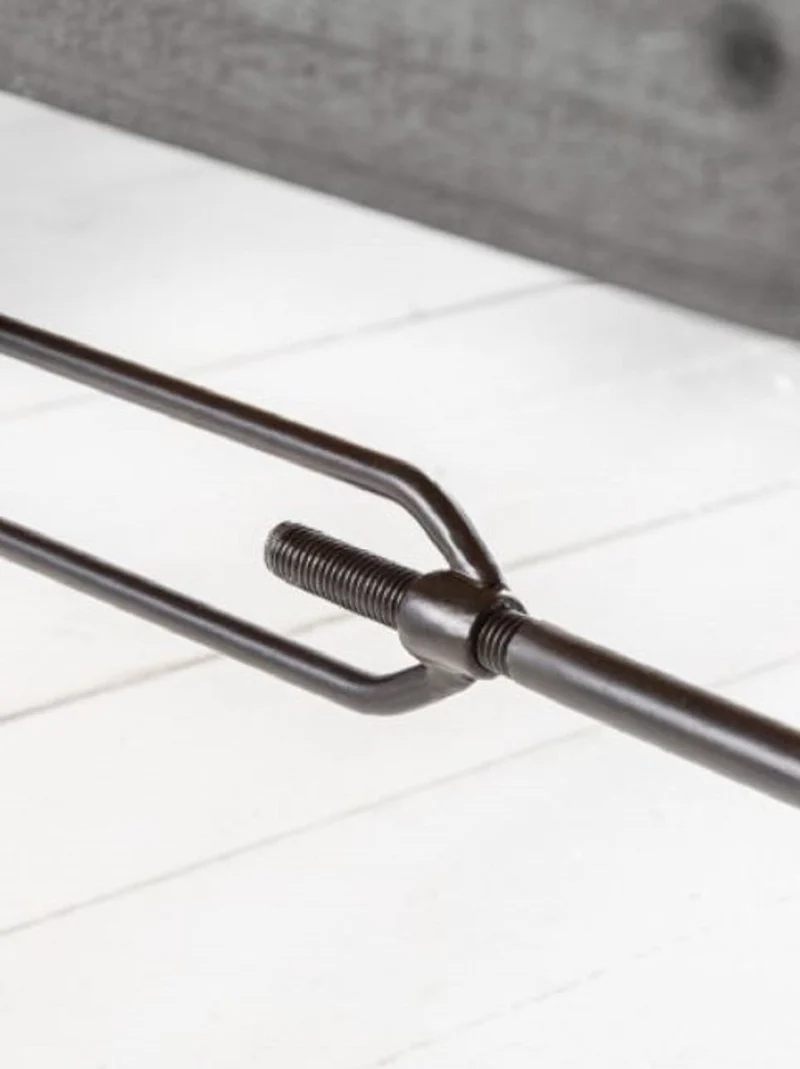 Casa Padrino Industrial Design Sitzbank Grau / Schwarz 170 x 40 x H. 45 cm - Massivholz Bank mit pulverbeschichteten Metall Gestell - Industrial Design Möbel