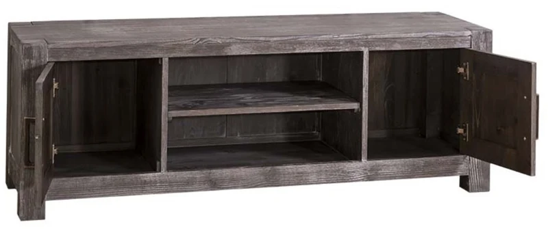 Casa Padrino Landhausstil Sideboard Schwarz 160 x 46 x H. 56 cm - Fernsehschrank aus Massivholz