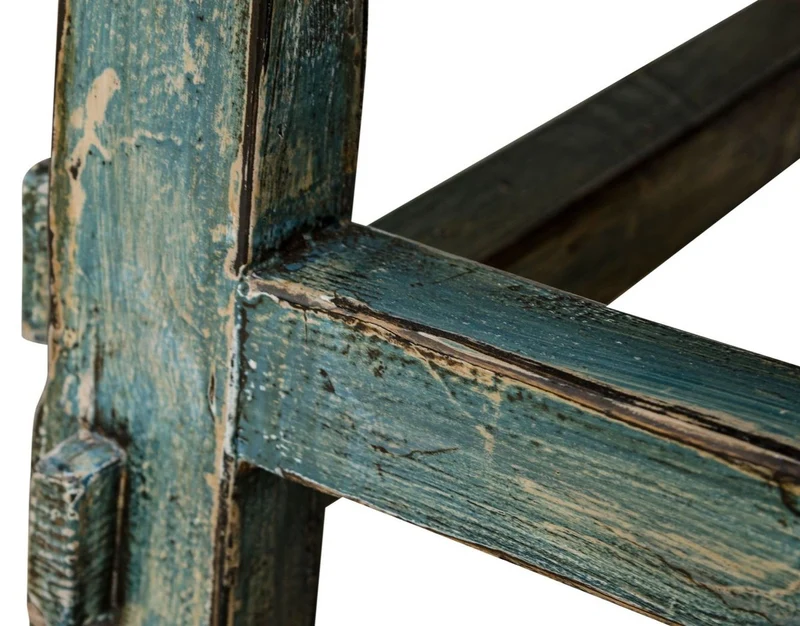 Casa Padrino Landhausstil Couchtisch aus Kiefernholz im Antik Stil Blau 140 x 54 x H. 43 cm