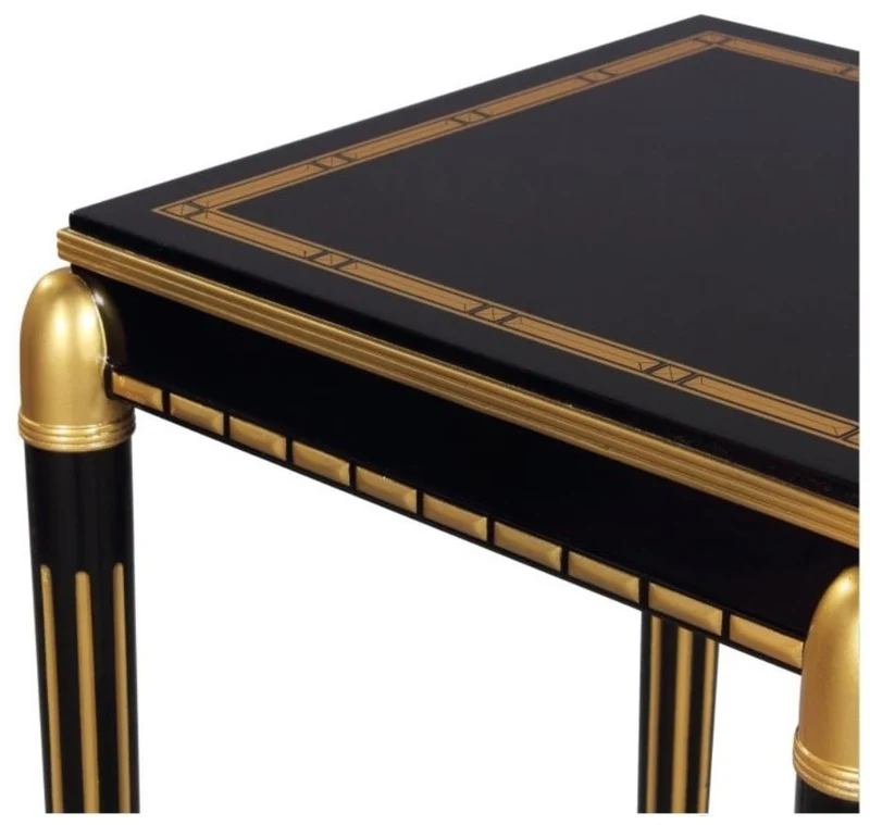 Casa Padrino Luxus Wohnzimmer Blumentisch Schwarz / Gold 45 x 45 x H. 95 cm - Luxus Beistelltisch