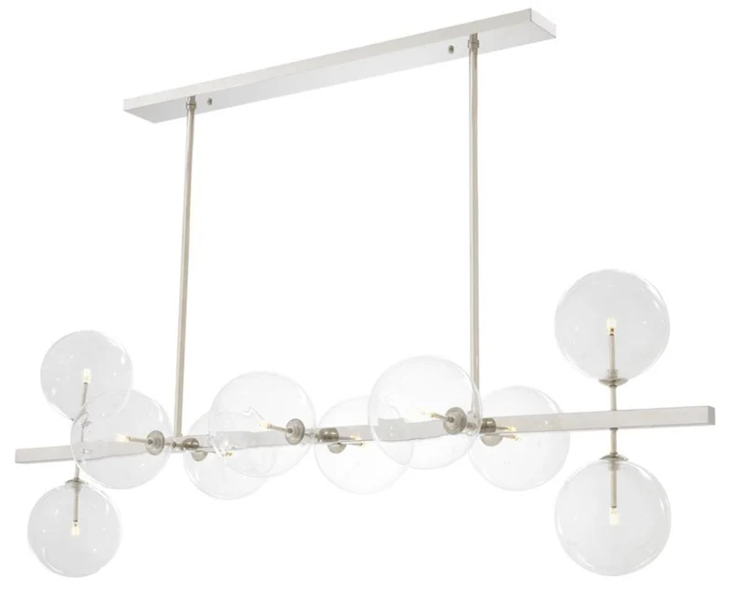 Casa Padrino Luxus LED Kronleuchter Silber 160 x 52 x H. 53 cm - Hotel Restaurant Möbel