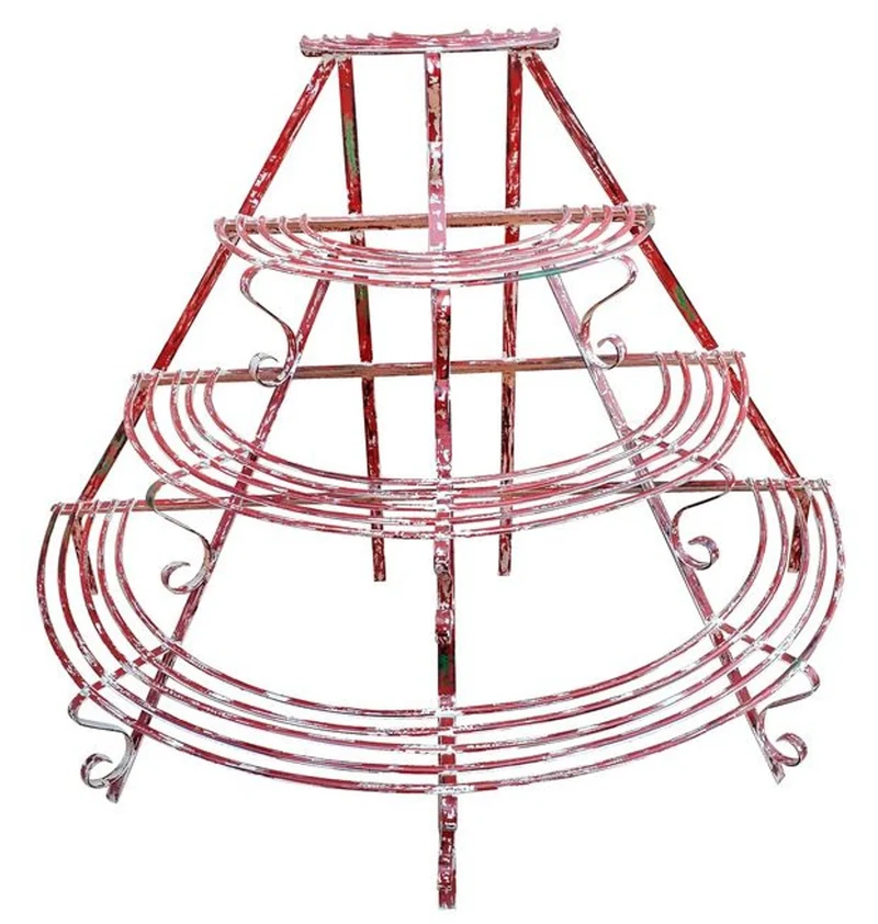 Casa Padrino Jugendstil Pflanzen Etagere / Blumentreppe 153 x 76 x H. 117 cm - verschiedene Farben - Schmiedeeisen Gartendeko