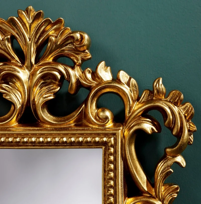 Casa Padrino Barock Wandspiegel Gold 40 x H. 50 cm - Barockstil Möbel