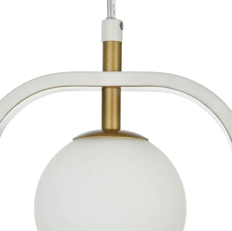 Casa Padrino Luxus Hängeleuchte Weiß / Gold 17,8 x H. 25 cm - Wohnzimmer Hängelampe
