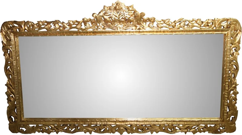 Casa Padrino Barock Luxus Wandspiegel Gold 207 x H. 120 cm - Barock Spiegel - Limited Edition