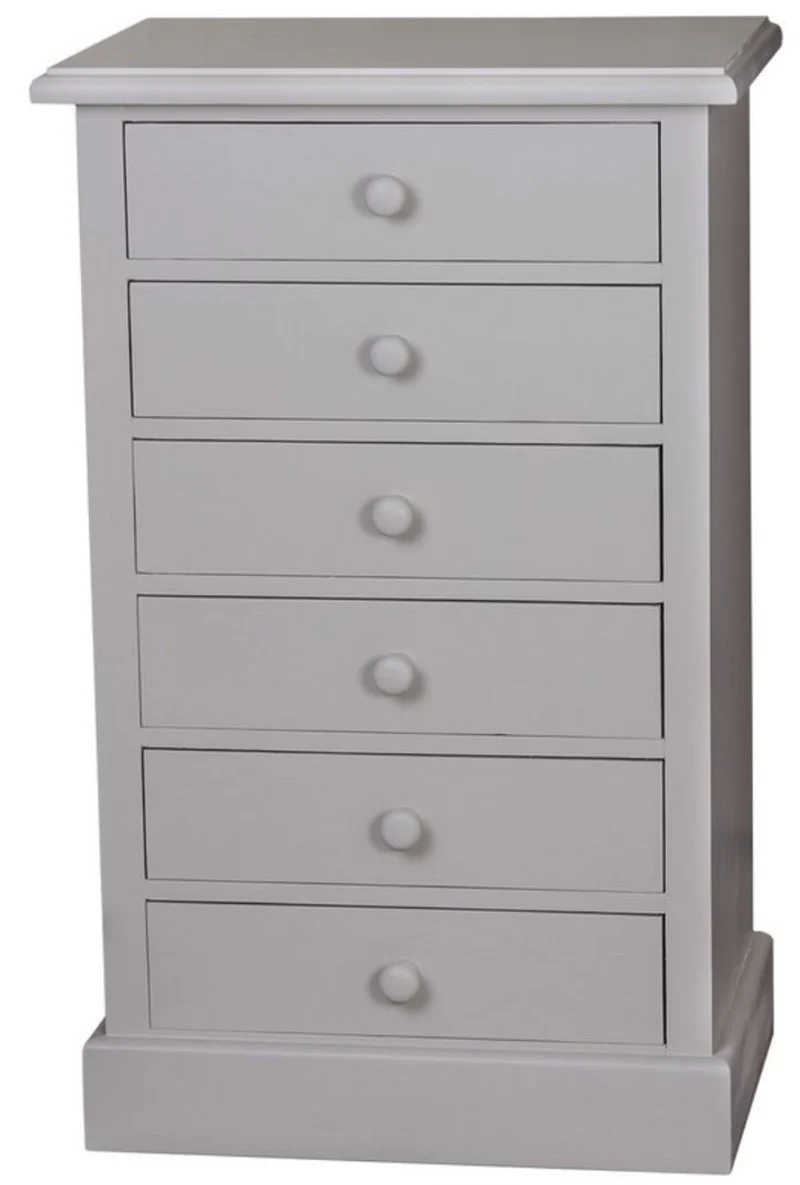 Casa Padrino Landhausstil Kommode mit 6 Schubladen, Grau, 60 x 41 x H. 97 cm