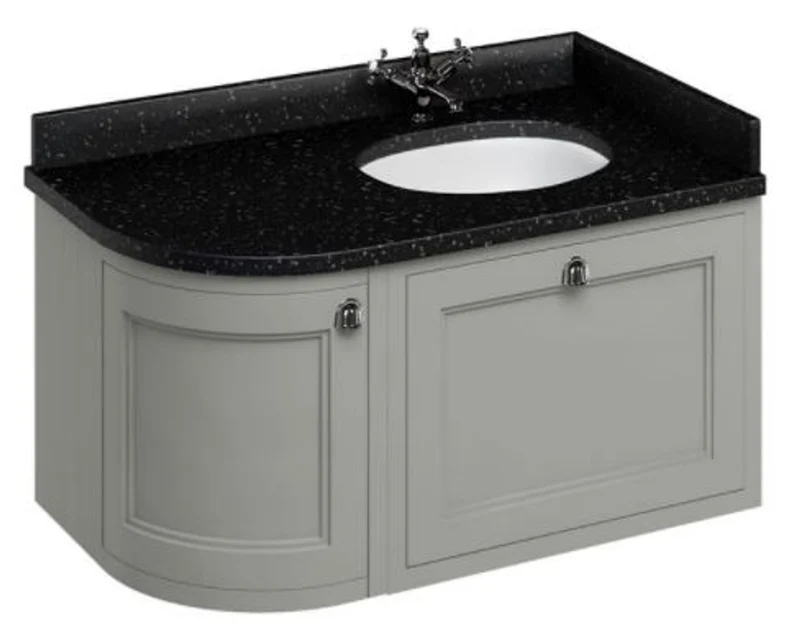 Casa Padrino Hänge-Waschschrank Jugendstil Waschtisch mit Granitplatte Schublade und Tür 98 x 55 x H. 59 cm