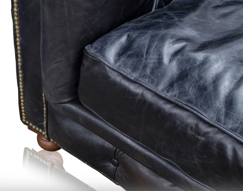 Casa Padrino Luxus 6er Sofa Schwarz 410 x 120 x H. 77 cm - Chesterfield Möbel
