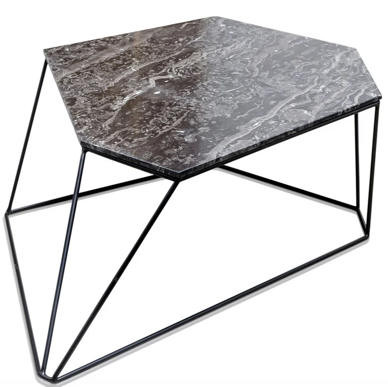 Casa Padrino Designer Couchtisch Schwarz 89 x 54 x H. 30 cm - Luxus Wohnzimmertisch mit Marmorplatte