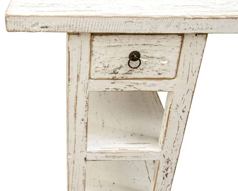 Casa Padrino Landhausstil Schreibtisch Antik Weiß 170 x 70 x H. 80 cm - Büromöbel im Landhausstil