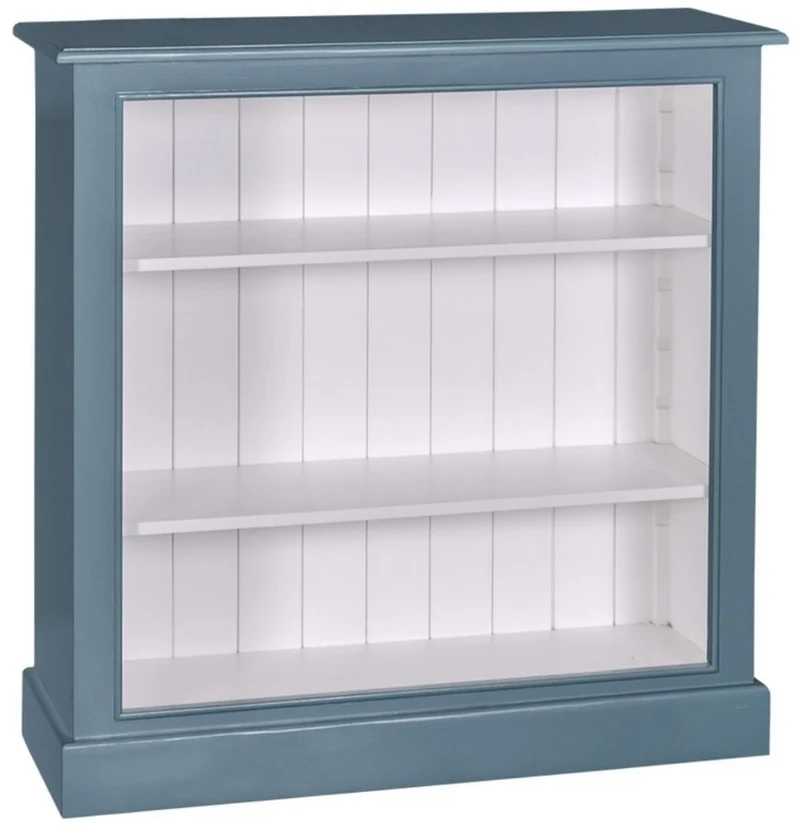 Casa Padrino Landhausstil Bücherschrank im Landhausstil Blau / Weiß 102 x 35 x H. 102 cm