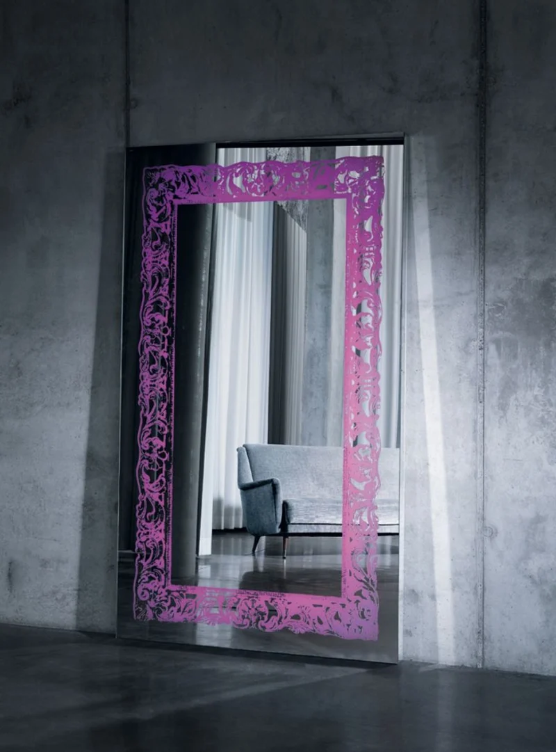 Casa Padrino Luxus Spiegel mit Licht und Fernbedienung 107 x H. 182 cm - Luxus Qualität