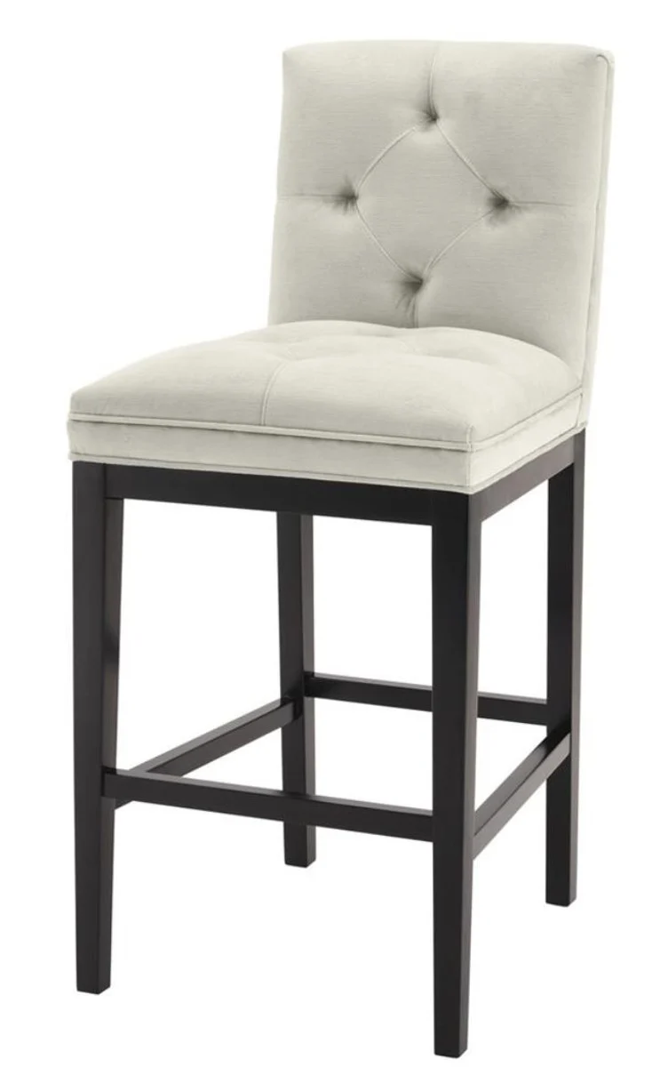 Casa Padrino Luxus Barstuhl Hellgrau / Schwarz 51 x 63 x H. 110 cm - Hotel Restaurant Club Möbel