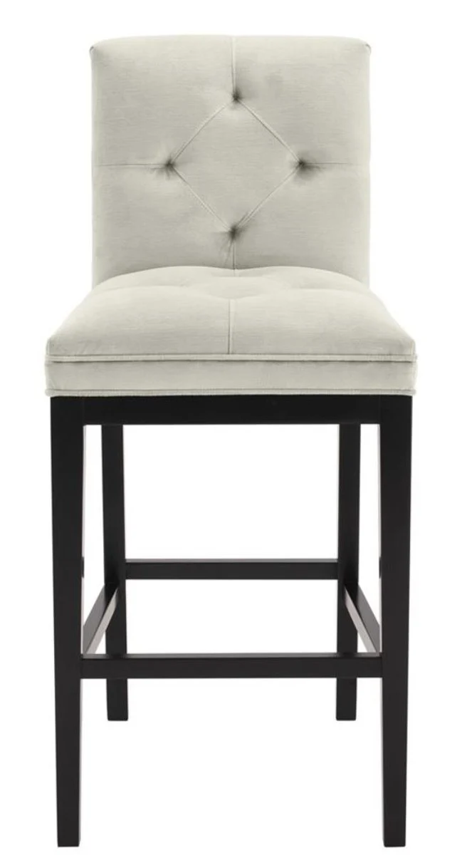 Casa Padrino Luxus Barstuhl Hellgrau / Schwarz 51 x 63 x H. 110 cm - Hotel Restaurant Club Möbel