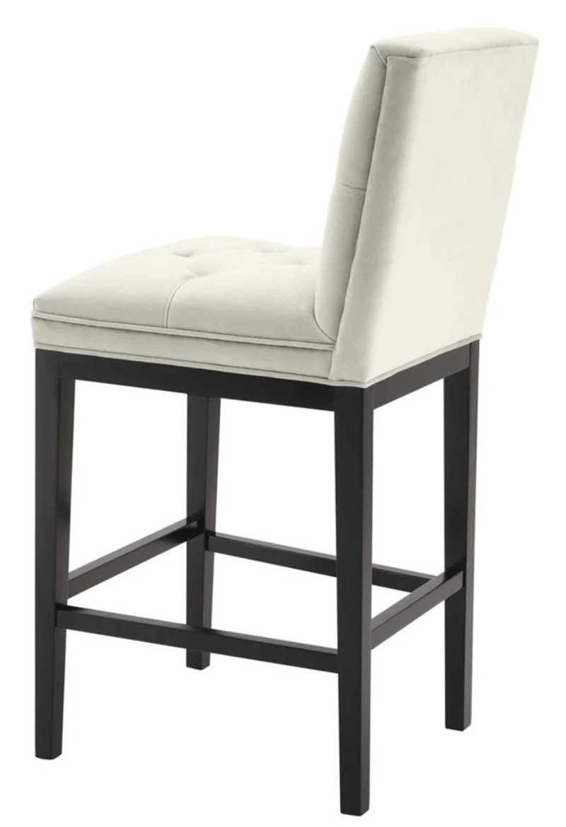 Casa Padrino Luxus Barstuhl Hellgrau / Schwarz 51 x 63 x H. 110 cm - Hotel Restaurant Club Möbel