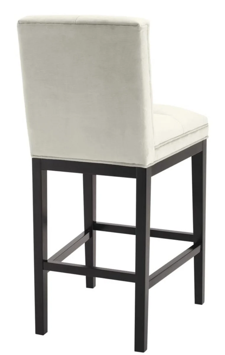 Casa Padrino Luxus Barstuhl Hellgrau / Schwarz 51 x 63 x H. 110 cm - Hotel Restaurant Club Möbel