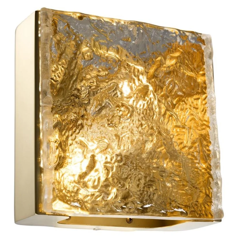 Casa Padrino Hotel Restaurant Wandleuchte Gold 24 x 12,5 x H. 23 cm - Luxus Möbel