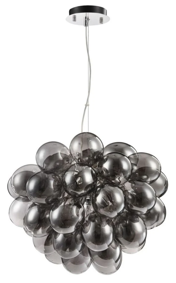 Casa Padrino Luxus Hängeleuchte im Traubenförmigen Design Schwarz Ø 44-50 x H. 40 cm - Designermöbel
