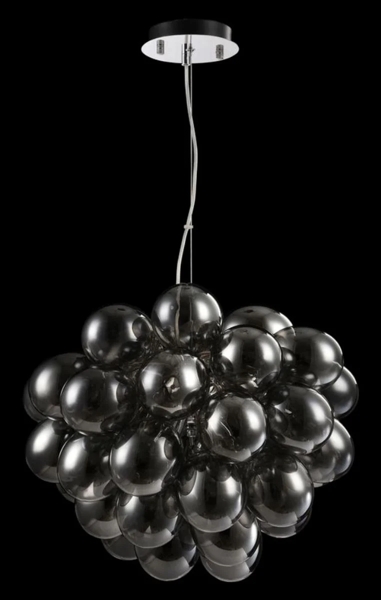 Casa Padrino Luxus Hängeleuchte im Traubenförmigen Design Schwarz Ø 44-50 x H. 40 cm - Designermöbel
