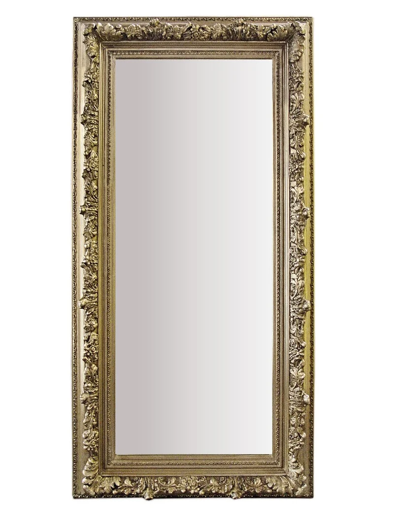 Casa Padrino Barock Wandspiegel Antik Silber Höhe 180 cm, Breite 90 cm - Edel & Prunkvoll